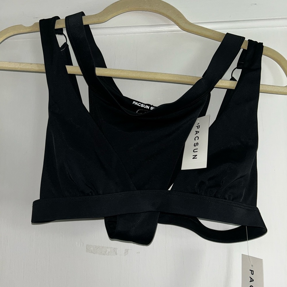 NWT Pac Sun Black High-Cut Triangle Bikini size small - Picture 7 of 7